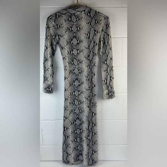 DVF Faux Wrap Snake Print Dress, Petite - Picture 6 of 7